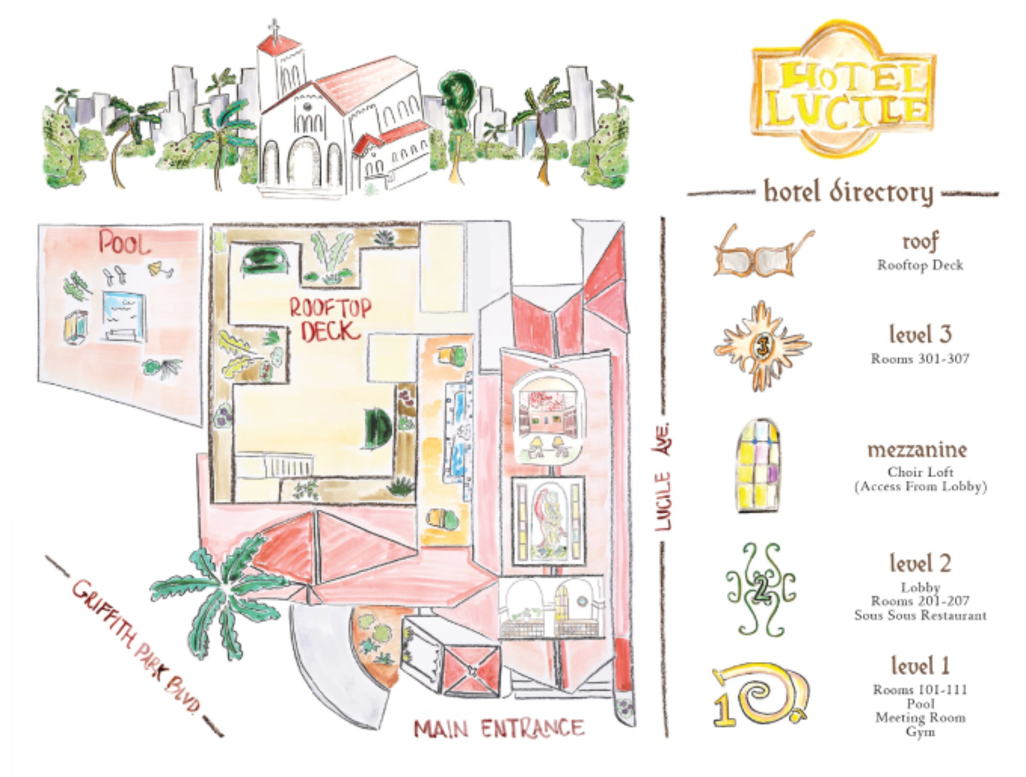 Hotel Lucile property map and hotel directory
